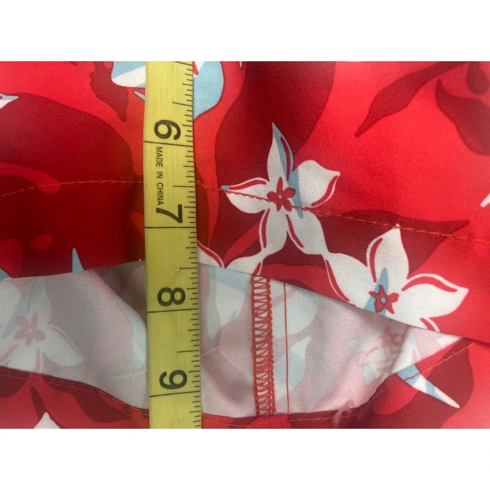 Speedo Swim Trunks Men's‎ Medium Red Tropical Floral Board Shorts